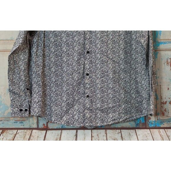 Alfani Mens Size Large Bright White Stretch Long Sleeve Collared Button-Up Shirt - Picture 3 of 10